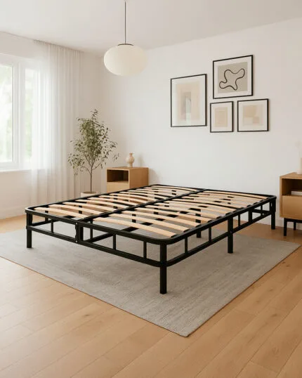 Base de Cama Metálica Armable con Funda Lavable